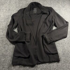 Talula Blazer Women Size 0 Black Open Front Viscose Lightweight Aritzia Jacket
